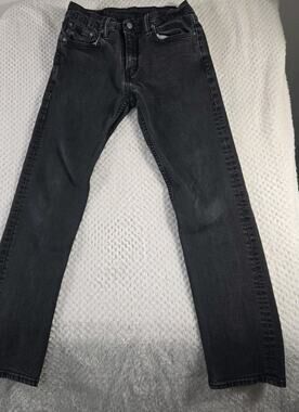 Levis 502 Regular Taper Jeans Mens 30x32 Gray Black Wash Denim Pants #0127
